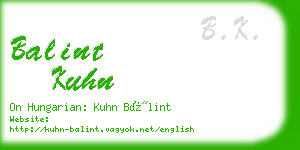 balint kuhn business card